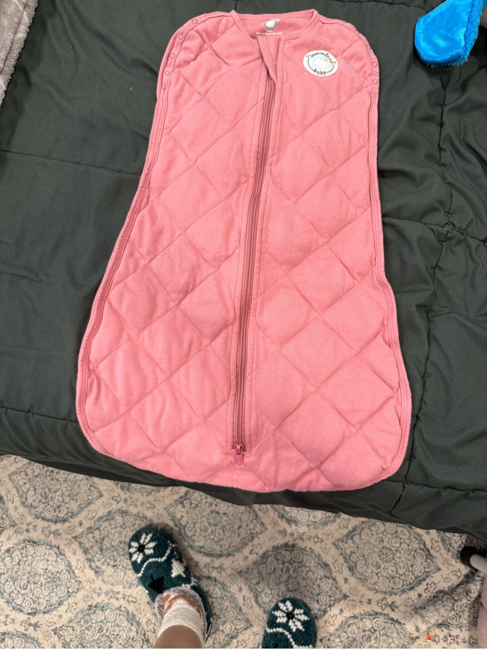 Baby Quilted Sleep Sack - Pink Zippered Swaddle